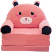 Plüsch faltbares Kindersofa Rückenlehne Sessel 2 in 1 faltbares Kindersofa niedliches Cartoon faules Sofa Kinder aufklappbares Schlafsofa für Wohnzimmer Schlafzimmer ohne Liner Traum (Pink, One Size)