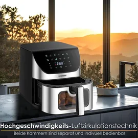 Steinborg Heißluftfritteuse 8 Liter schwarz