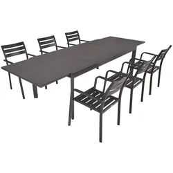 Garden Pleasure Garten Tischgruppe Sitzgruppe Tisch Stuhl Stapelstuhl Metall