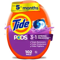 Tide PODS Waschmittel-Kapseln, HE-kompatibel, 102 Stück, leistungsstarke 3-in-1-Reinigung, Frühlingswiesenparfüm