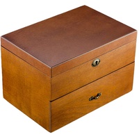 Uhrenbox Uhrenkoffer Uhrenkasten Holzgehäuse, doppelschichtige Holzbox Aufbewahrungsbox für Uhren, kann 20 Uhrenserien mit Schloss, männlichen und weiblichen Schmuck Aufbewahrungsbox speichern.