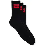 Hugo Rib Label 10267340 Socken 3 Paare Black 39-42