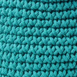 Homescapes Gestrickter Aufbewahrungskorb 37 x 37 x 21 cm Petrol/Blau