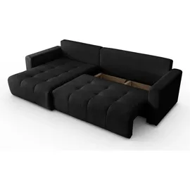 lookway Ecksofa ASTON mit Schlaffunktion Schwarz
