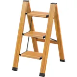 KULACO Klappleiter, Trittleiter 3 Stufen Klappbar, Aluminium Klapptritt