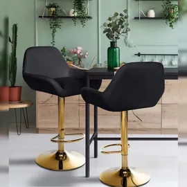 CLP Barhocker Braga Gold Kunstleder schwarz