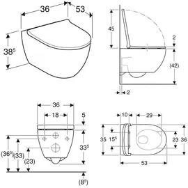 Geberit Acanto Wand-WC mit WC-Sitz Weiß KeraTect