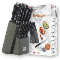 Richardson Sheffield ARTISAN Messerblock 15-teilig | Schwarz | Holzmesserblock