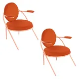 Paperflow meet powered by PAPERFLOW Sessel SATURNE rost rosa Kunstleder, 2 St.