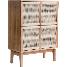 WoodMan Highboard WOODMAN "Lidia", braun (eichefarben), B:90cm H:122cm T:45cm, Sideboards, Highboard, Stauraumschrank, Türenfronten aus geflochtenem Hanfseil, Breite 90 cm