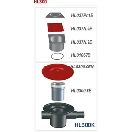 Hutterer & Lechner HL Hutterer & Lechner HL300 Bodenabl. DN50 waagr m. Zulauf DN40/50. 123x123mm/115x115mm, 1 Stk.
