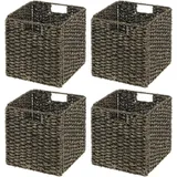 mDesign Aufbewahrungskorb Regalkorb Flechtmuster 27 x 27 x 27 cm schwarz