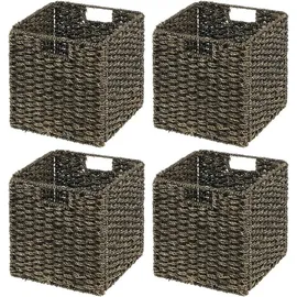 mDesign Aufbewahrungskorb Regalkorb Flechtmuster 27 x 27 x 27 cm schwarz