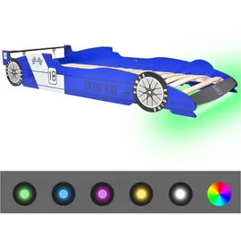 vidaXL Rennwagen-Bett 90 x 200 cm blau inkl. LED