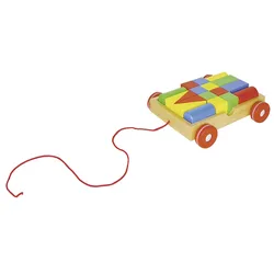 Goki Ziehwagen mit 18 Bausteinen, goki basic.  58558