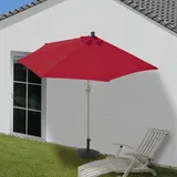Mendler Sonnenschirm halbrund Parla, Halbschirm Balkonschirm, UV 50+ Polyester/Alu 3kg ~ 270cm bordeaux mit Ständer