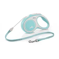 FLEXI New Comfort S 5 m Gurt-Roll-Leine Hellblau
