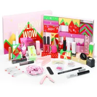 Make-up-Adventskalender, Feiertags-Wow-Beauty-Adventskalender 2024, Weihnachts-Countdown-Kalender mit Lippenstift, Lipgloss, Rouge und Lidschatten, 20 Überraschungen Countdown-Geschenk-Make-up-Set