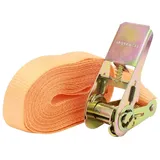 Trutzholm Spanngurt mit Ratsche 1-tlg 4m 800kg 25mm TÜV/GS orange wetterfest und robust