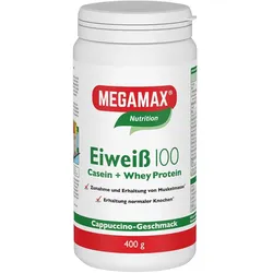 MEGAMAX Eiweiß 100 Casein + Whey Protein Cappucino 400 g Pulver
