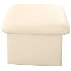 Hocker COTTA "Casino", beige (creme), B:56cm H:42cm T:56cm, Luxus-Kunstleder, NaturLEDER, echtes Rindsleder, Luxus-Microfaser (100% Polyester), SOFTLUX-Kunstleder, Hocker