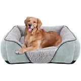 JOEJOY Hundebett Grosse Hunde Hundekorb Waschbar - Flauschig Hundebett, rutschfest HundeköRbchen Hundebetten, Kuschelig PlüSch Hundekorb für Hunde und Katzen-Helles Grau(XL 89×63×23 cm