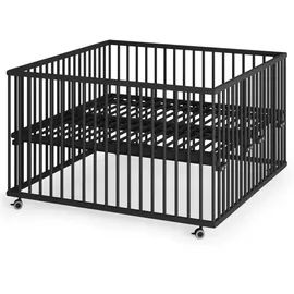 Sämann Laufgitter mit Lattenrost - Black Edition - Premium Kollektion | Gr.: 100x100 cm