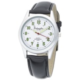 EICHMÜLLER Armbanduhr 7020-02 Weiss Lederband Schwarz 37 mm