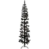 vidaXL Künstlicher Halb-Weihnachtsbaum Schlank Schwarz 210 cm