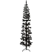 vidaXL Künstlicher Halb-Weihnachtsbaum Schlank Schwarz 210 cm