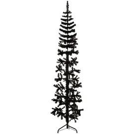 vidaXL Künstlicher Halb-Weihnachtsbaum Schlank Schwarz 210 cm