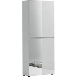 INOSIGN Mister 80 x 200 x 34 cm 4 Türen, 12 Fächer, 2 Spiegel weiß hochglänzend
