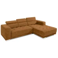 SOMETA Ecksofa Cocoon Samt Stoff Orange Amber