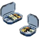 EACHPT Tablettenbox 2 Stück Pillendose Klein 4 Fächer+6 Fächer,Reise Pillen Organizer Tragbare Pillenbox Fächer Feuchtigkeitsfest Medikamentenbox Kleine Pillendose für Taschengeldbörse