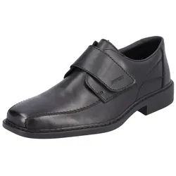 Klettschuh RIEKER, Herren, Gr. 42, schwarz, Leder, Lederimitat, klassisch, Schuhe, Festtagschuh, Slipper, Komfortschuh mit eleganter Ziernaht
