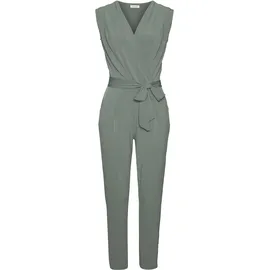 LASCANA Overall LASCANA, Damen, Gr. 34, N-Gr, grün (jade), Jersey, Obermaterial: 95% Polyester, 5% Elasthan, unifarben, figurumspielend knöchellang, V-Ausschnitt, Overalls Overall, aus knitterfreier Ware, eleganter Jumpsuit in Wickeloptik, bügelfrei, Topseller