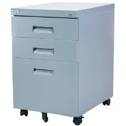 Büro Rollcontainer 3 Schubladen Hängeregistratur abschliessbar PAUL grau Bürocontainer