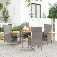 vidaXL Garten-Essgruppe 5-tlg. Grau