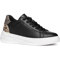 Sneaker GEOX "D LJUBA A", Damen, Gr. 38, schwarz, Lederimitat, casual, Schuhe, Chunky Sneaker, Plateau Sneaker, Freizeitschuh mit Plateausohle
