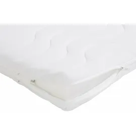 Westfalia Schlafkomfort Boxspringbett, inkl. Kaltschaum-Topper und Zierkissen Strukturstoff, Liegefläche B/L: 180 cm x 200 cm, H3, 7-Zonen-Kaltschaummatratze, beige Boxspringbett, Made in Germany - Möbel