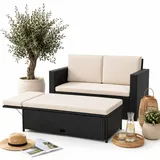 MuCoLa Polyrattan Loungesofa schwarz
