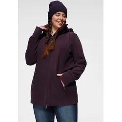 Fleecejacke, mit Kapuze, für kalte Tage, aus Fleece, sportlicher Stil, atmungsaktiv, Gr. 58, aubergine, , 37913957-58