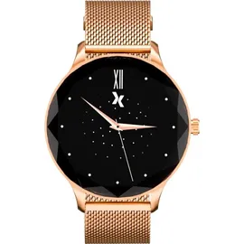 Maxcom Crystal Harmony BT 40 mm Kunststoffgehäuse Gold/Rosa Sportarmband Rosa S/M