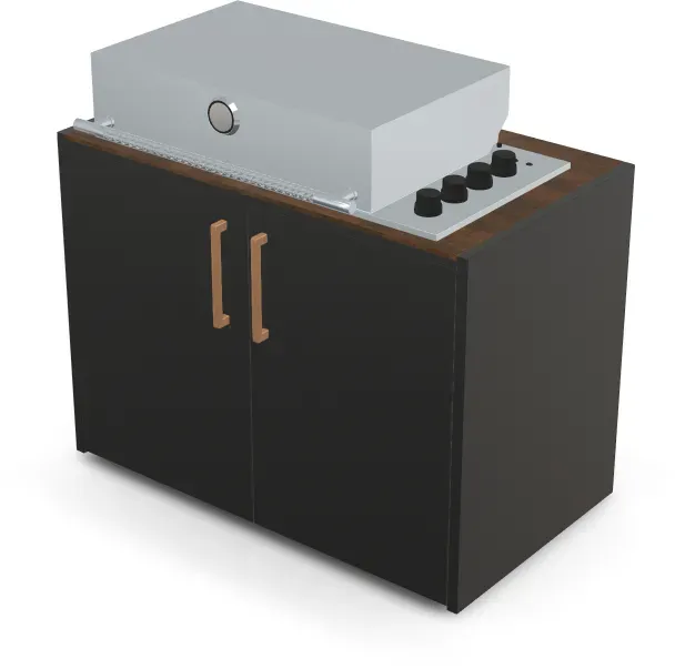 Brabura Box-Q 4-Brenner Edelstahl - Iron Corten / Anthrazit / Holzgriff