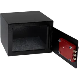 HMF 49216-02 Tresor mit Schlüssel, Möbeltresor klein 23 x 17 x 17 cm, Schwarz