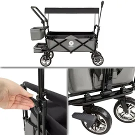 MIWEBA Bollerwagen MB-20 faltbar Beige/Bordeaux rot