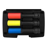 SW-Stahl 07880L Radmuttereinsätze 1/2 I 3-tlg Radmutter Set I Felgenschonende Radnüsse I Nüsse Für Alufelgen I Schlagschrauber Einsatz Felgen I 17, 19, 21 mm Nüsse I Extra Lange Radnuss