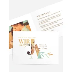 Hochzeitskarten Einladungen selbst gestalten mit Spruch und Fotos im Onlinedesigner bei Meine-Kartenmanufaktur.de