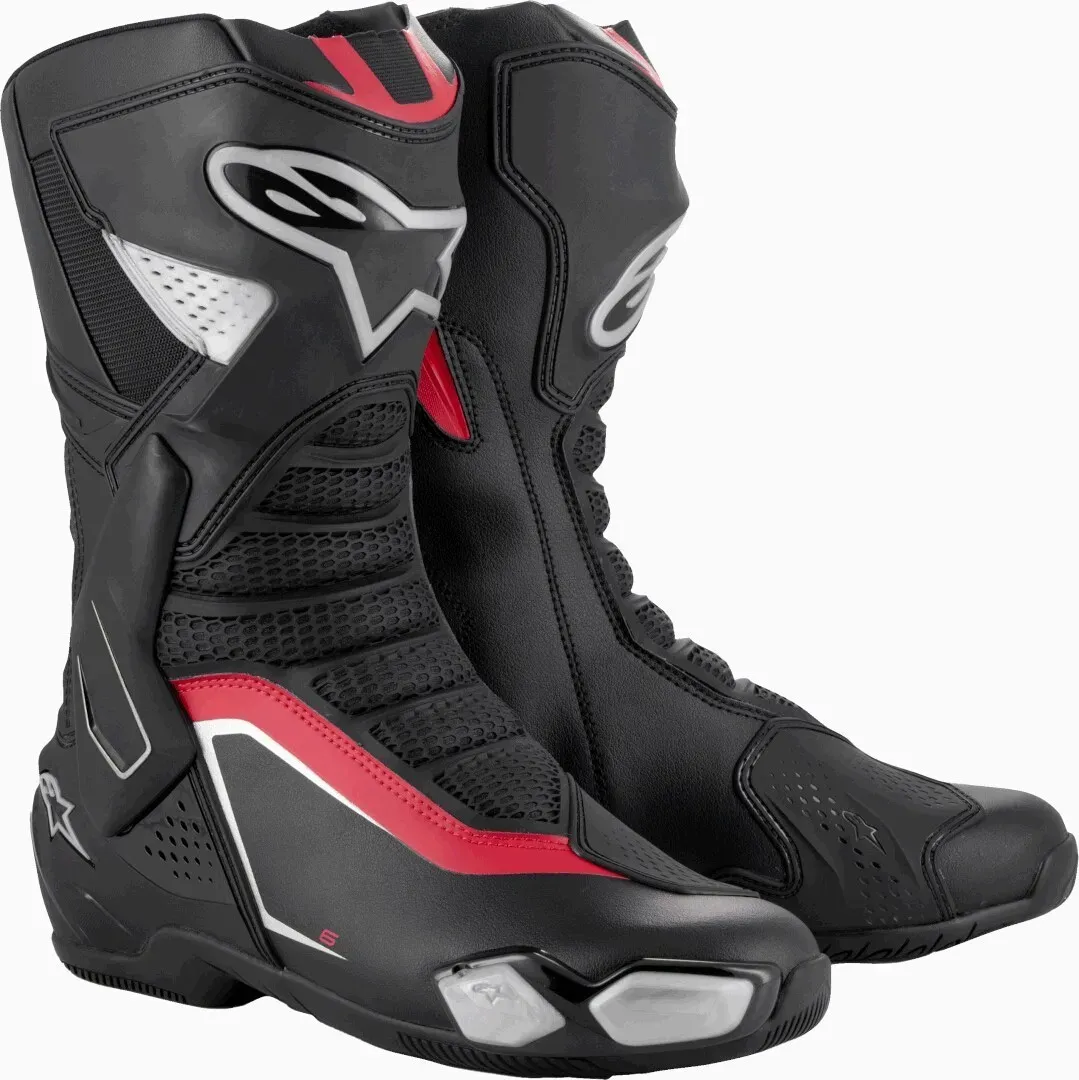 Alpinestars SMX-6 V3 Motorlaarzen, zwart-rood-zilver, 44 Voorman