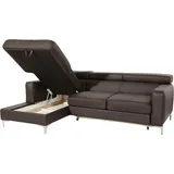 Cotta Ecksofa »Sammy L-Form«, mit Kopfteilverstellung, wahlweise mit Bettfunktion braun